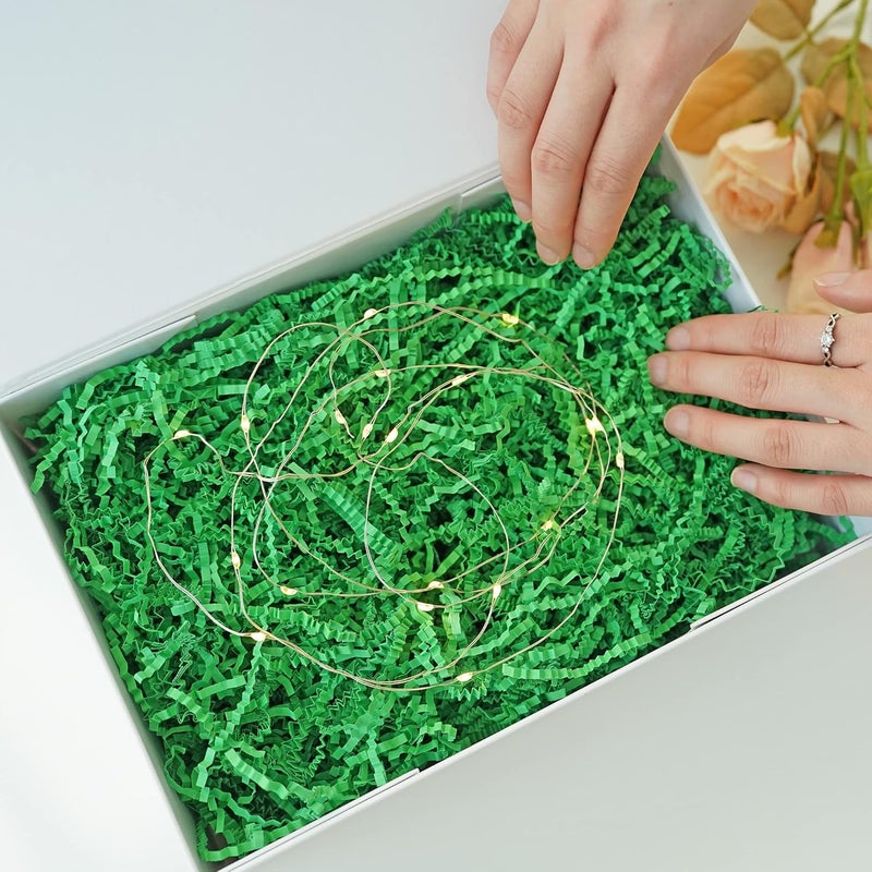 Bobobag - 2LB Crinkle Cut Paper Shred Filler Recyclable Gift Wrap Confetti Raffia Grass Shred Paper for Easter Baskets Filler Creative Eggs Decor (Green) - Image 5